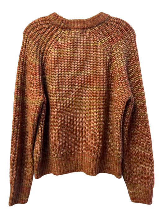Evereve Size S Orange Acrylic Blend Knit Round Neck Long Sleeve Sweater Orange / S