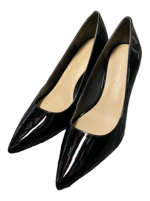 Stuart Weitzman Shoe Size 7 Black Patent Leather Pointed Toe Slip On Pumps Black / 7