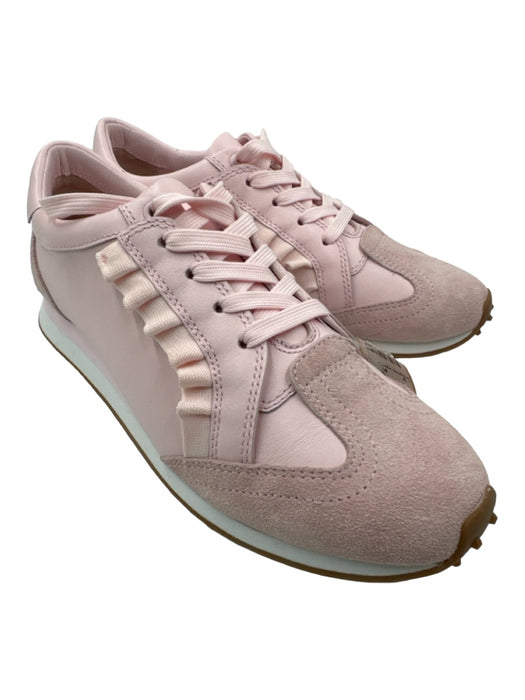 Tory Burch SPORT Shoe Size 8 Light Pink Leather & Suede ruffles Laces Sneakers Light Pink / 8