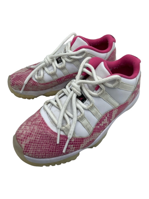 Nike Shoe Size 7.5 Pink & White Leather Laces Snake Detail Jordan Sneakers Pink & White / 7.5