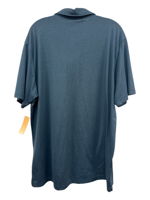 ALGO Size XL Blue Synthetic Solid Athletic Polo Men's Short Sleeve Blue / XL