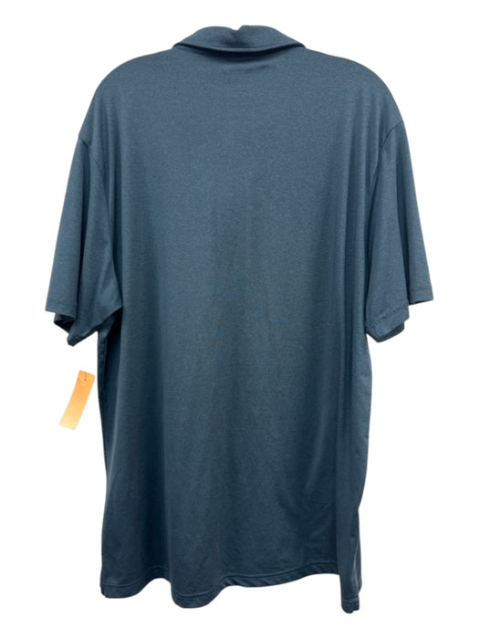 ALGO Size XL Blue Synthetic Solid Athletic Polo Men's Short Sleeve Blue / XL