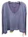 Pilcro Anthropologie Size S Purple Cotton Blend Waffle Knit V Neck Pullover Top Purple / S