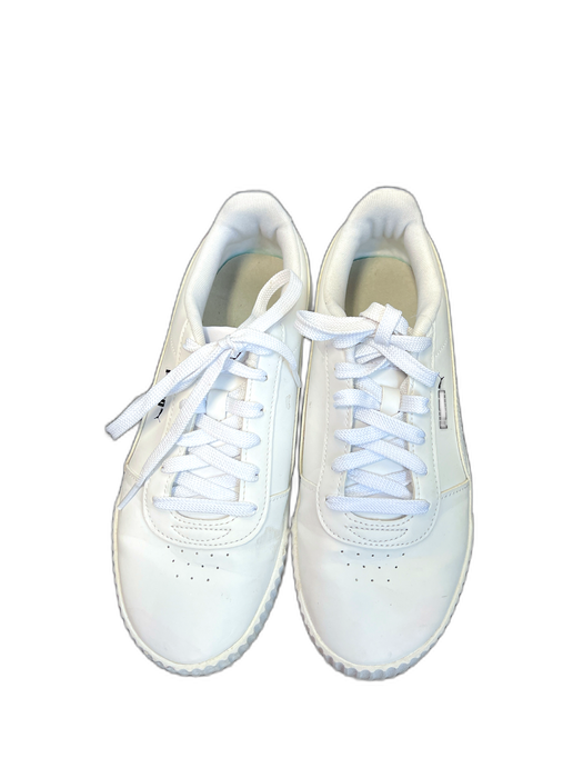 Puma Shoe Size 7 White Faux Leather Synthetic Solid Lace Up Sneaker Shoes White / 7