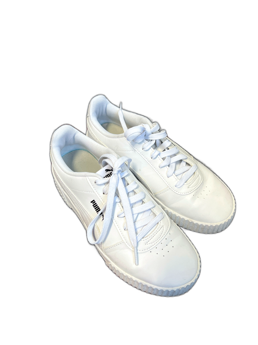 Puma Shoe Size 7 White Faux Leather Synthetic Solid Lace Up Sneaker Shoes White / 7