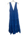 Chelsea 28 Size M Blue Cotton Sleeveless V Neck Smocked Waist Tiered Dress Blue / M