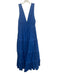 Chelsea 28 Size M Blue Cotton Sleeveless V Neck Smocked Waist Tiered Dress Blue / M