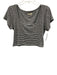Madewell Size L White & Black Cotton Blend Cap Sleeve Wide Neck Striped Top White & Black / L