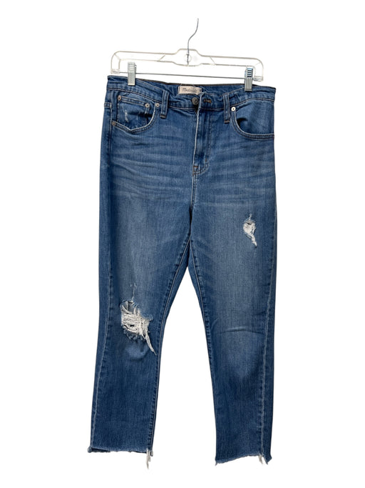Madewell Size 28 Med Light Wash Cotton Blend High Rise Slim Fit Boyfriend Jeans Med Light Wash / 28