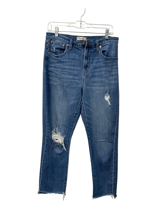 Madewell Size 28 Med Light Wash Cotton Blend High Rise Slim Fit Boyfriend Jeans Med Light Wash / 28
