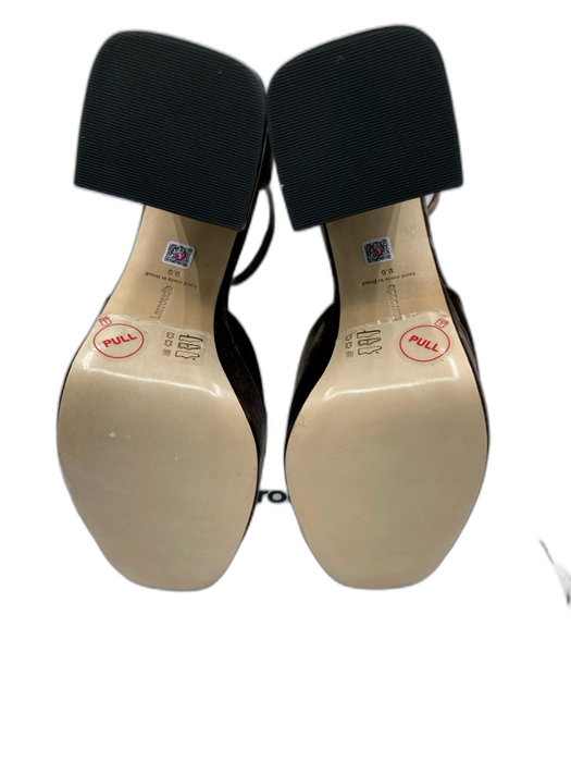 Larroude Shoe Size 9.5 Expresso Brown Velvet Ankle Strap Platform Pumps Expresso Brown / 9.5