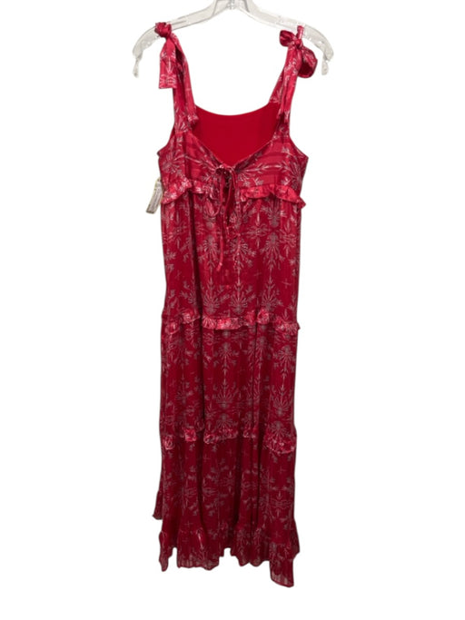 Sabina Musayev Size M red, gold, multi Polyester Sleeveless Tie Shoulder Dress red, gold, multi / M