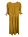 Free People Size S Yellow Cotton & Modal Short Sleeve Tie Sleeve V Neck Dress Yellow / S
