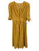 Free People Size S Yellow Cotton & Modal Short Sleeve Tie Sleeve V Neck Dress Yellow / S