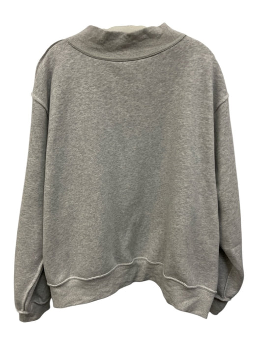 Parke Size Est L/XL Heather Gray Cotton Mock Neck Logo Reversible Sweatshirt Heather Gray / Est L/XL