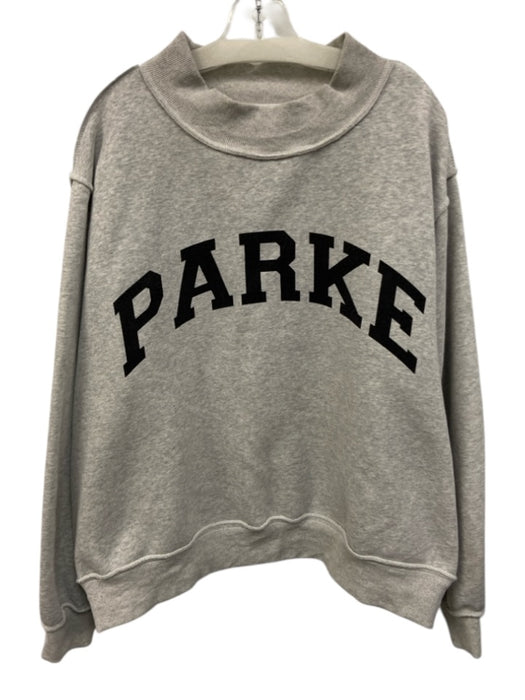Parke Size Est L/XL Heather Gray Cotton Mock Neck Logo Reversible Sweatshirt Heather Gray / Est L/XL