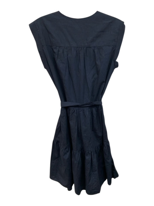 Amanda Uprichard Size M Navy Cotton & Polyester V Slit Sleeveless Gathered Dress Navy / M