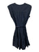 Amanda Uprichard Size M Navy Cotton & Polyester V Slit Sleeveless Gathered Dress Navy / M