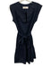 Amanda Uprichard Size M Navy Cotton & Polyester V Slit Sleeveless Gathered Dress Navy / M