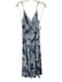 ASTR Size M Blue Polyester V Neck Ruffle Abstract Dress Blue / M