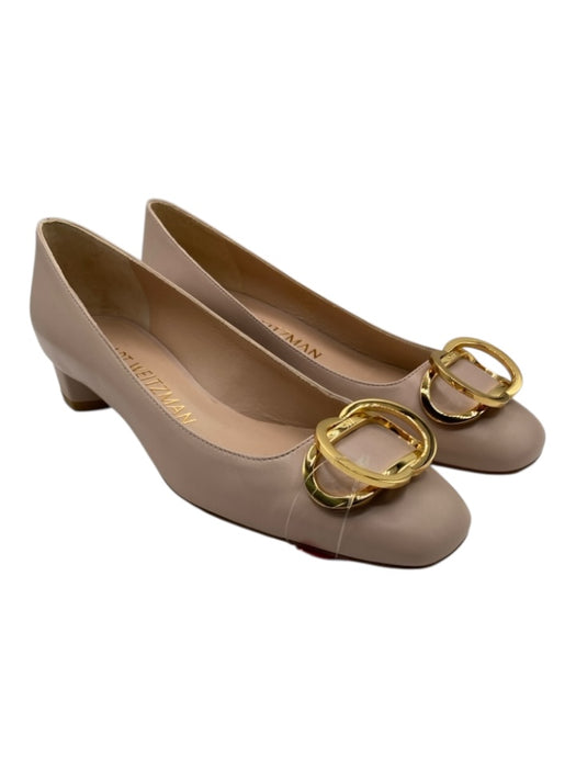 Stuart Weitzman Shoe Size 7 Beige Pink Leather Upper Buckle Detail Pumps Beige Pink / 7