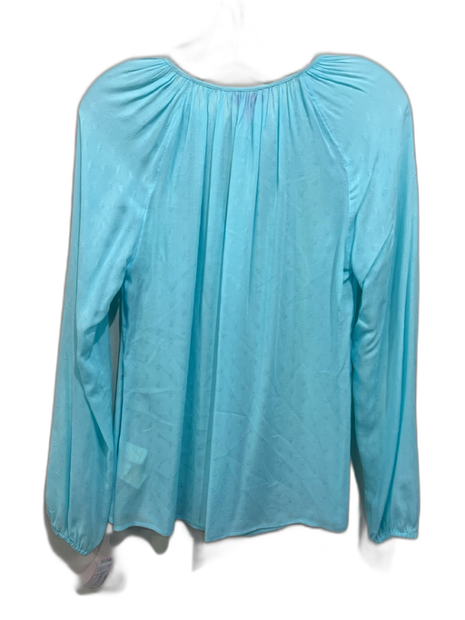 Lilly Pulitzer Size S Cyan Blue Rayon V Neck Tassel Detail Flowy Top Cyan Blue / S