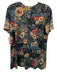 Johnny Was Size S Beige & Multi Bamboo Blend Short Sleeve V Neck Floral Top Beige & Multi / S