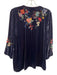 Johnny Was Size S Purple & Multi Rayon & Silk Velvet Floral Embroidery Top Purple & Multi / S
