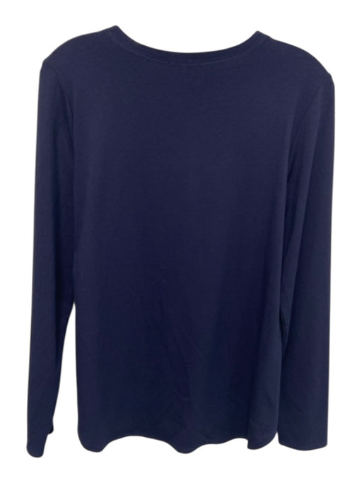 Eileen Fisher Size M Navy Blue Viscose Blend Long Sleeve T Shirt Top Navy Blue / M