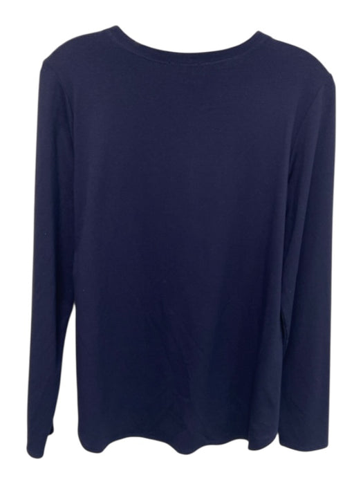 Eileen Fisher Size M Navy Blue Viscose Blend Long Sleeve T Shirt Top Navy Blue / M