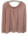 Lilla P Size S Light Pink Pima Cotton Blend Long Balloon Sleeve Elastic Neck Top Light Pink / S