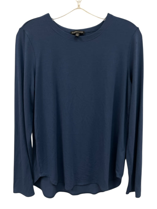 Eileen Fisher Size M Blue Viscose Blend Long Sleeve T Shirt Top Blue / M