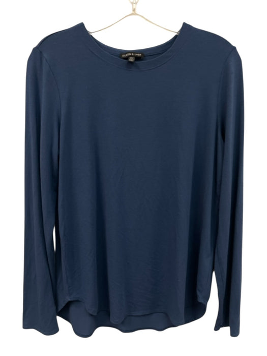 Eileen Fisher Size M Blue Viscose Blend Long Sleeve T Shirt Top Blue / M