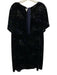 Eileen Fisher Size M Black, Blue, Green Rayon Blend Long Sleeve Velvet Dress Black, Blue, Green / M