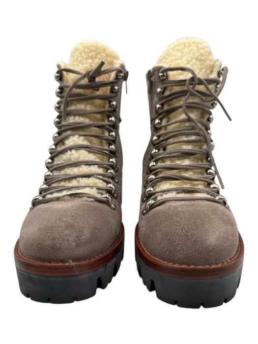 Jeffrey Campbell Shoe Size 7.5 Brown & White Leather Shearling Lined Boots Brown & White / 7.5