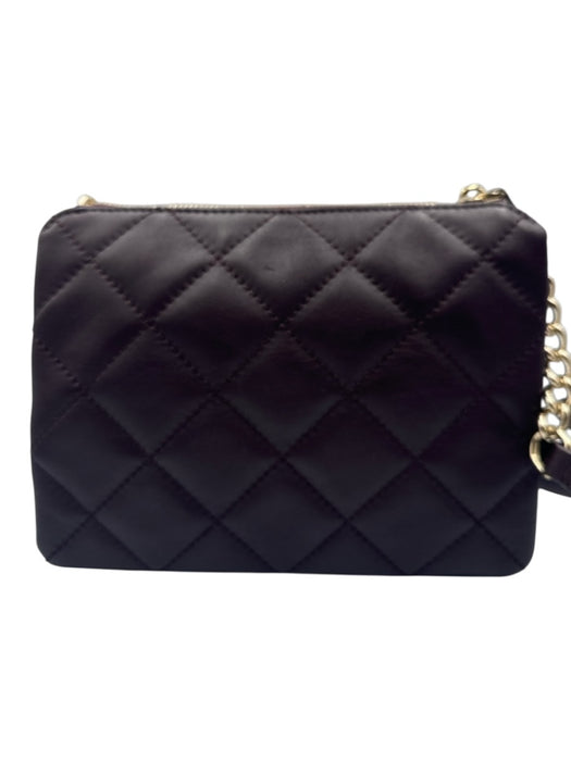 Kate Spade Purple Leather Quilted Crossbody Zip Close Bag Purple