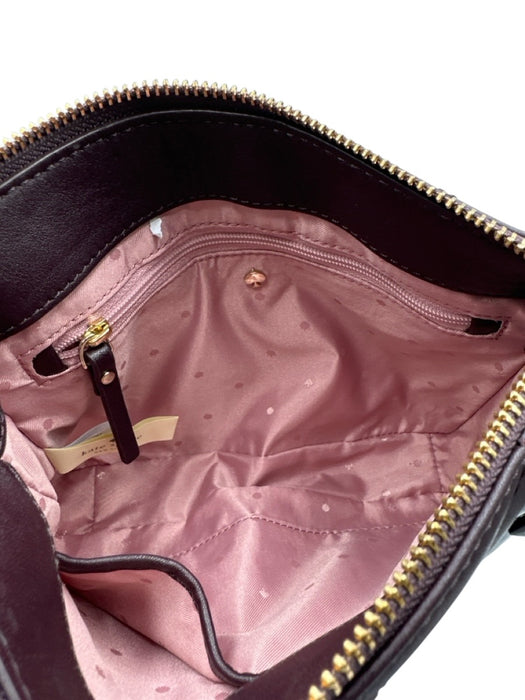 Kate Spade Purple Leather Quilted Crossbody Zip Close Bag Purple