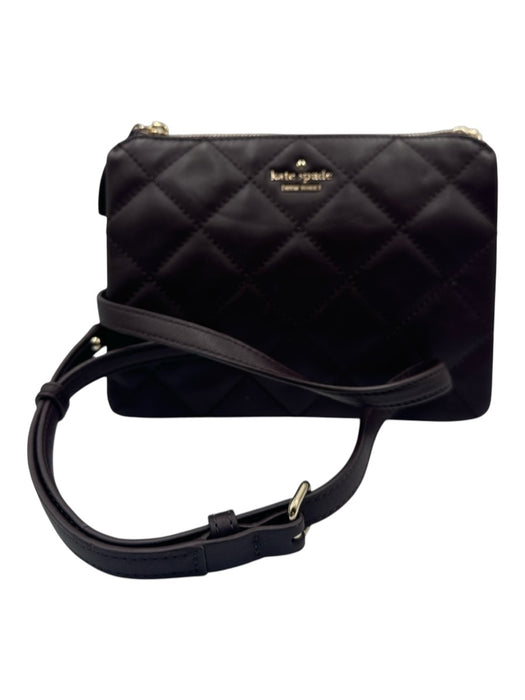 Kate Spade Purple Leather Quilted Crossbody Zip Close Bag Purple
