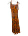 Tory Burch Size XS Orange & Multi Cotton Abstract Floral Tie Shoulder Dress Orange & Multi / XS