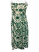 band of the free Size S Green & Cream Cotton Printed Sleeveless Pockets Dress Green & Cream / S