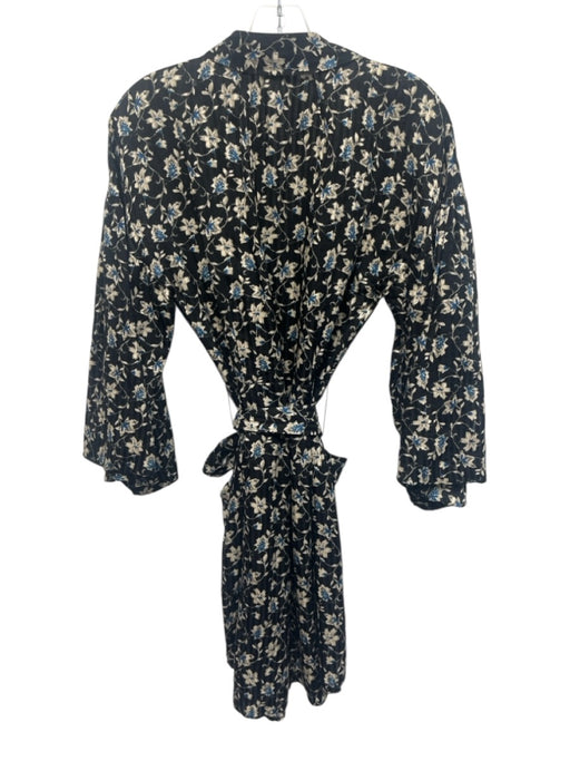 Veronica Beard Size 4 Black & Multi Linen Blend Button Front Long Sleeve Dress Black & Multi / 4