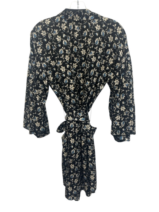 Veronica Beard Size 4 Black & Multi Linen Blend Button Front Long Sleeve Dress Black & Multi / 4