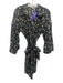 Veronica Beard Size 4 Black & Multi Linen Blend Button Front Long Sleeve Dress Black & Multi / 4