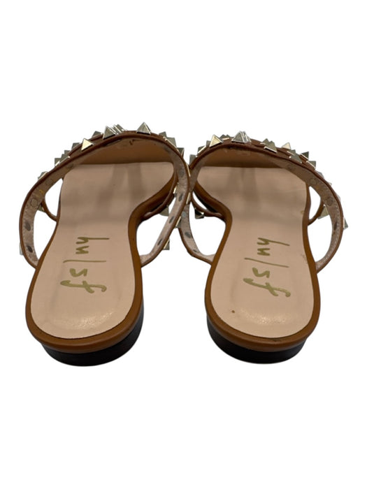 FS/NY Shoe Size 7B Brown Leather Stud Detail Open Toe Sandals Brown / 7B