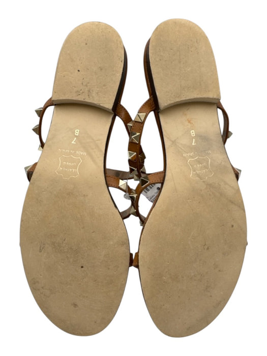 FS/NY Shoe Size 7B Brown Leather Stud Detail Open Toe Sandals Brown / 7B