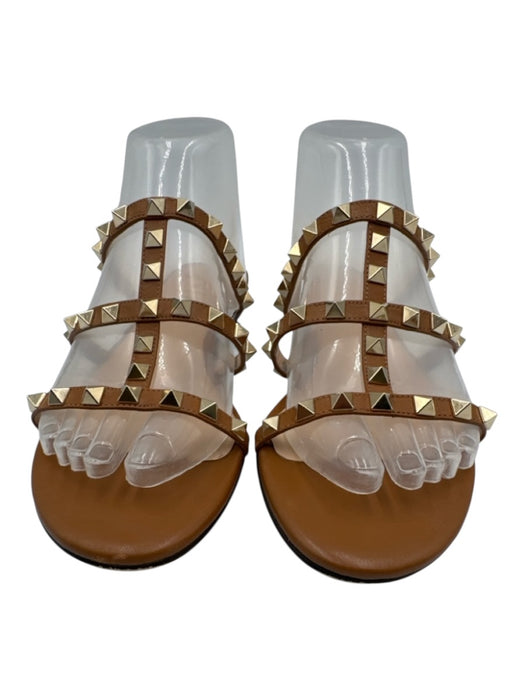 FS/NY Shoe Size 7B Brown Leather Stud Detail Open Toe Sandals Brown / 7B