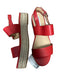 Saks Fifth Ave Shoe Size 8.5 Red Leather Platform Espadrille Sandals Red / 8.5