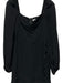 Reformation Size 4 Black Viscose Long Sleeve Sweetheart Neckline Side Tie Dress Black / 4