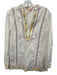 Tory Burch Size 12 White Cotton Embroidered Long Sleeve Split V neck Tunic Top White / 12