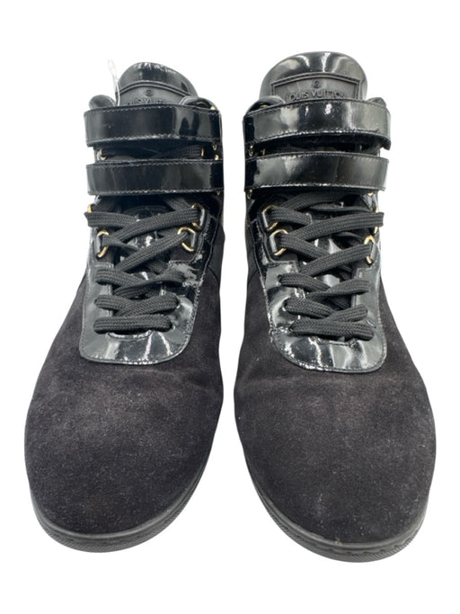 Louis Vuitton Shoe Size 40 Black & Brown Leather & Suede Patent Sneakers Black & Brown / 40